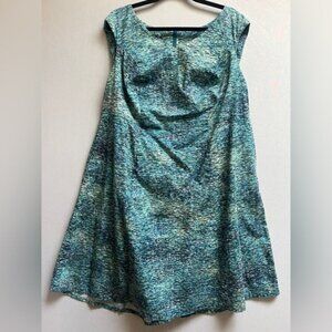 Diane Kennedy Sleeveless Cotton Stretch Print A-Line Dress Sz 0X - US M